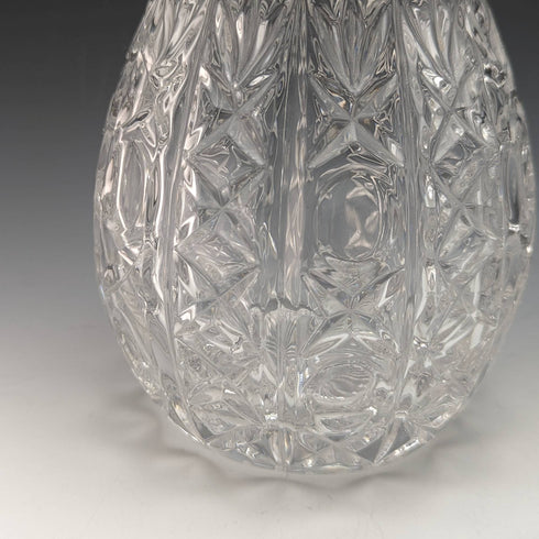 英國復古切割玻璃銀盤裝飾醒酒器一對